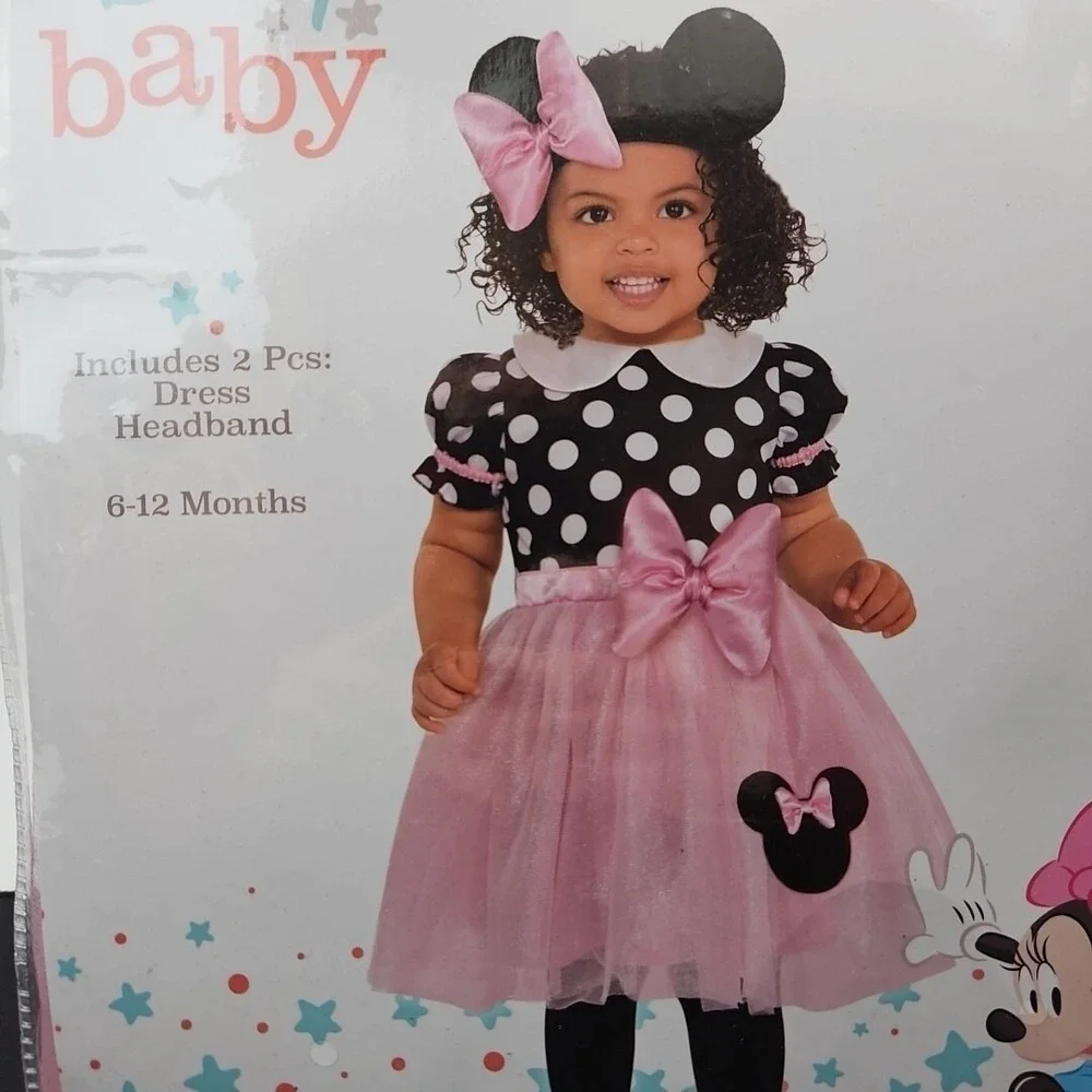 Disney Baby Minnie Mouse Costume Includes 2 Pcs. Dress and Headband 6-12 Months